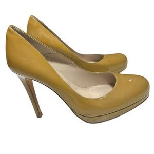 LK Bennet Leather Heels Mustard Yellow High Heels Tan Pumps